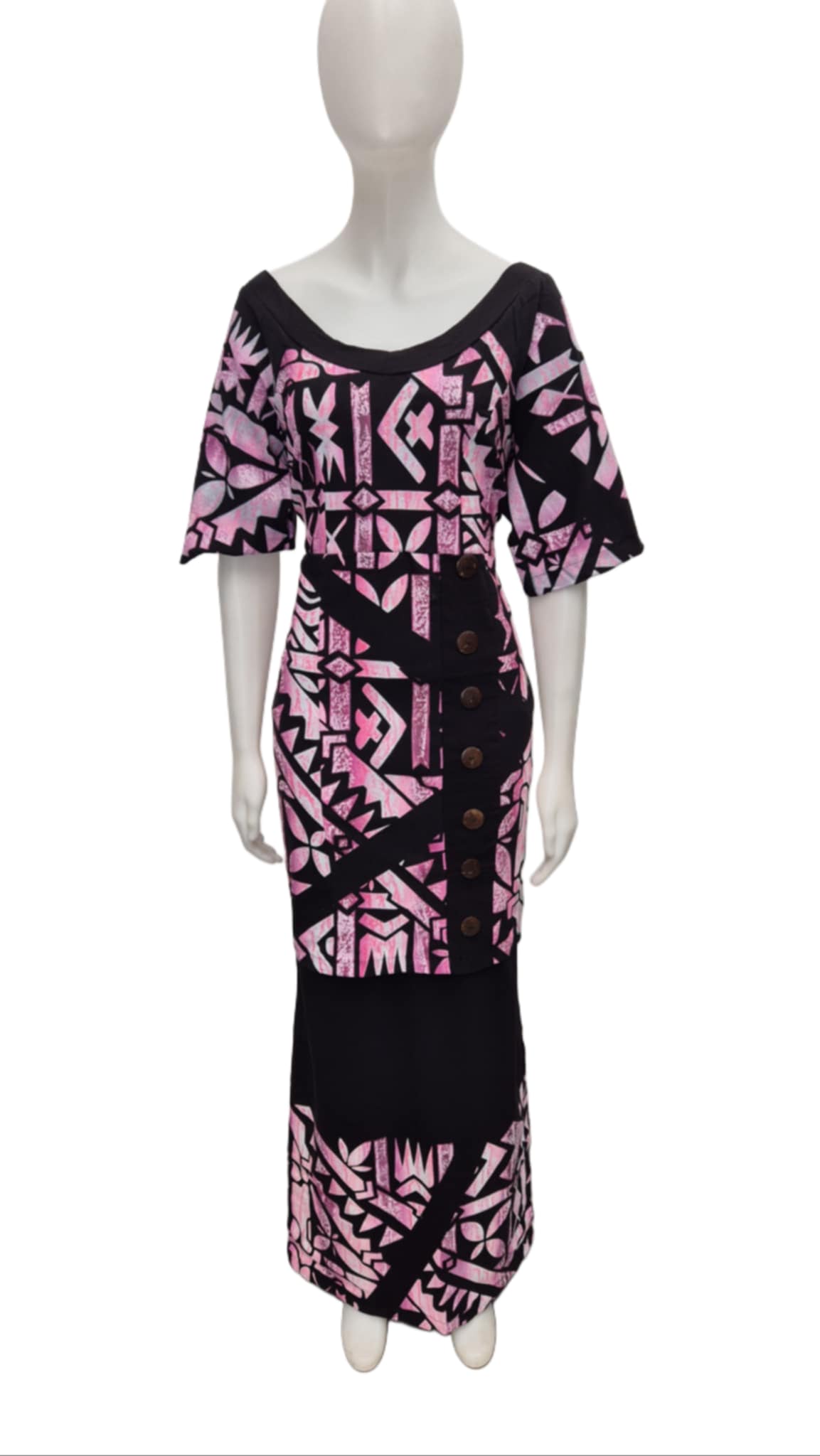 Tumua Pink Black Size 20 Puletasi