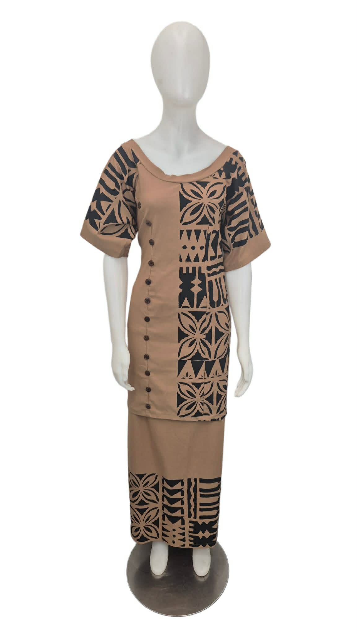 Mativa Brown with Black Elei Puletasi Size 18
