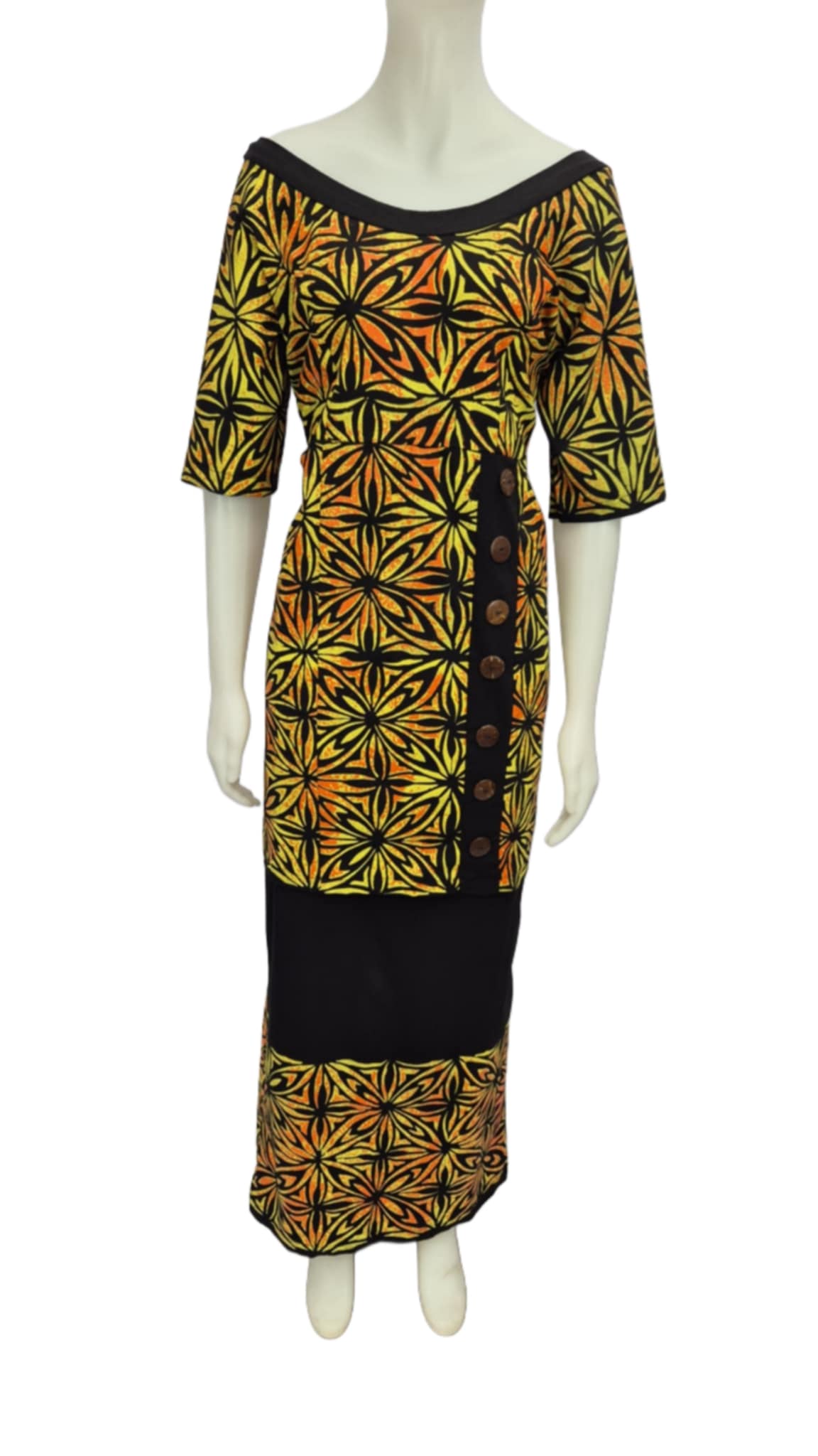 Awesome Wonder Black Yellow Puletasi Size 16