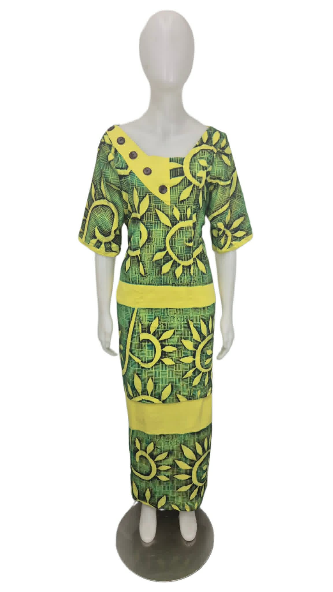 Lumafale Green Yellow Puletasi Size 20