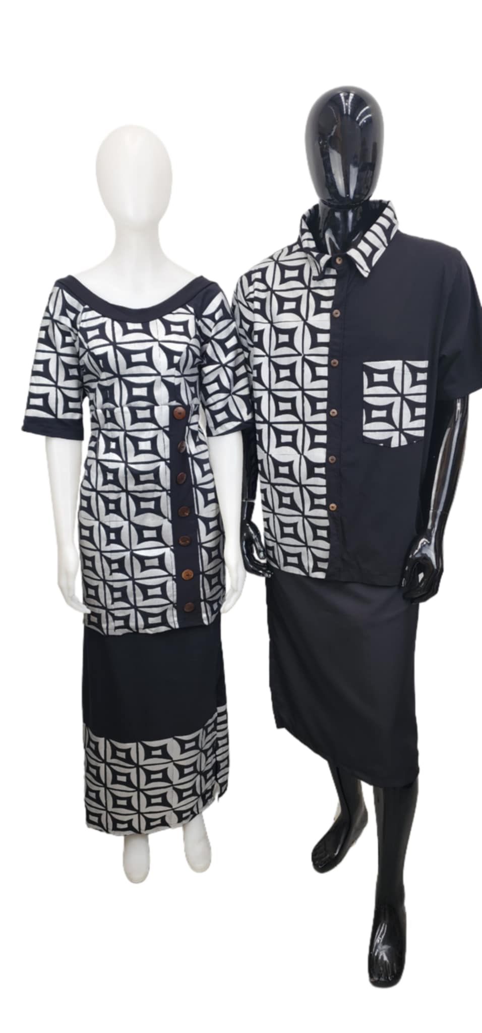 Filifili Couple Set (Puletasi size 14 & Shirt Size XL