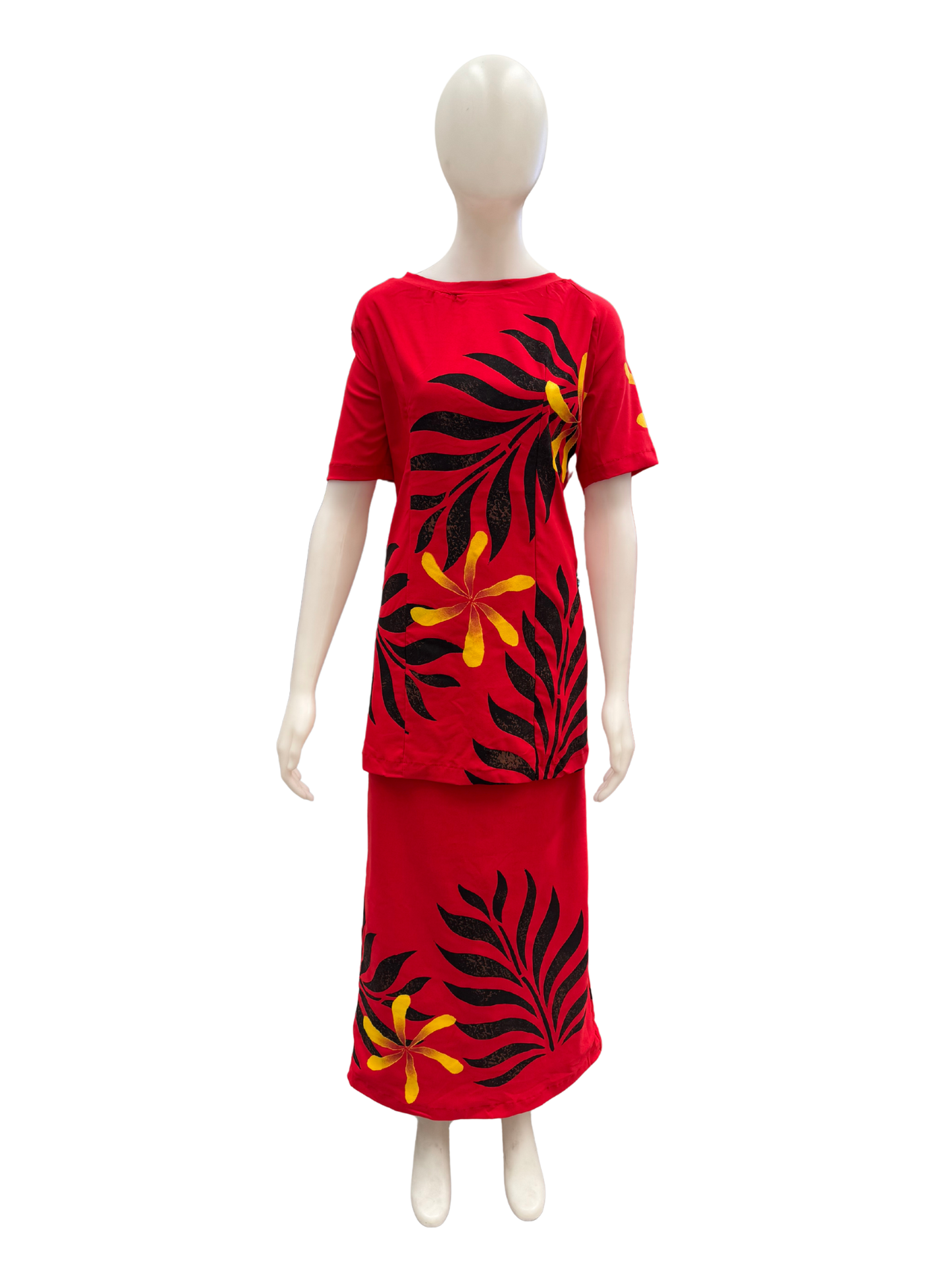 Red/Black/Yellow Puletasi Size 18