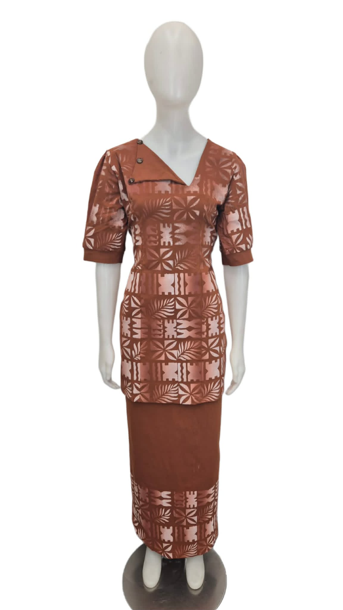 Sosefina Brown White Puletasi Size 16