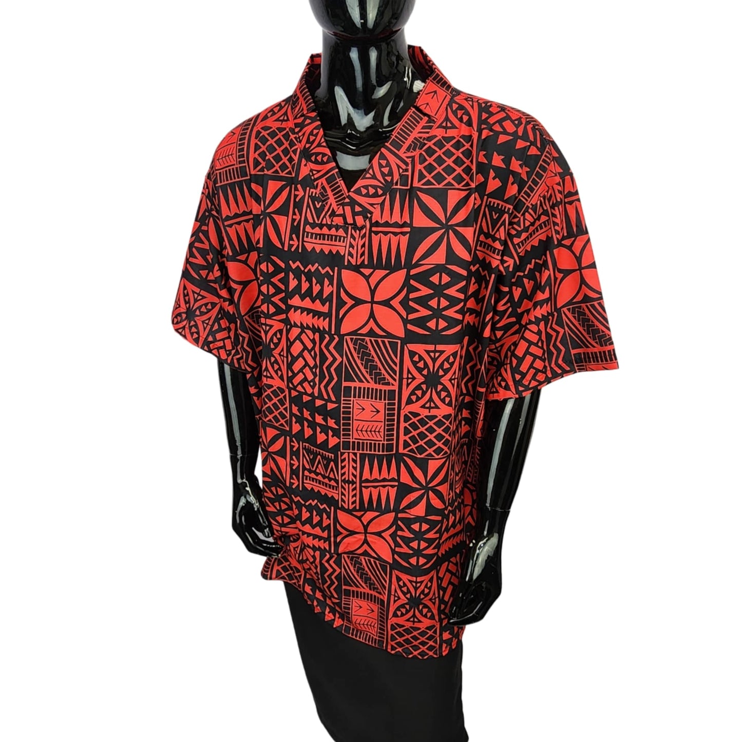 Red Black Shirt (No Buttons)