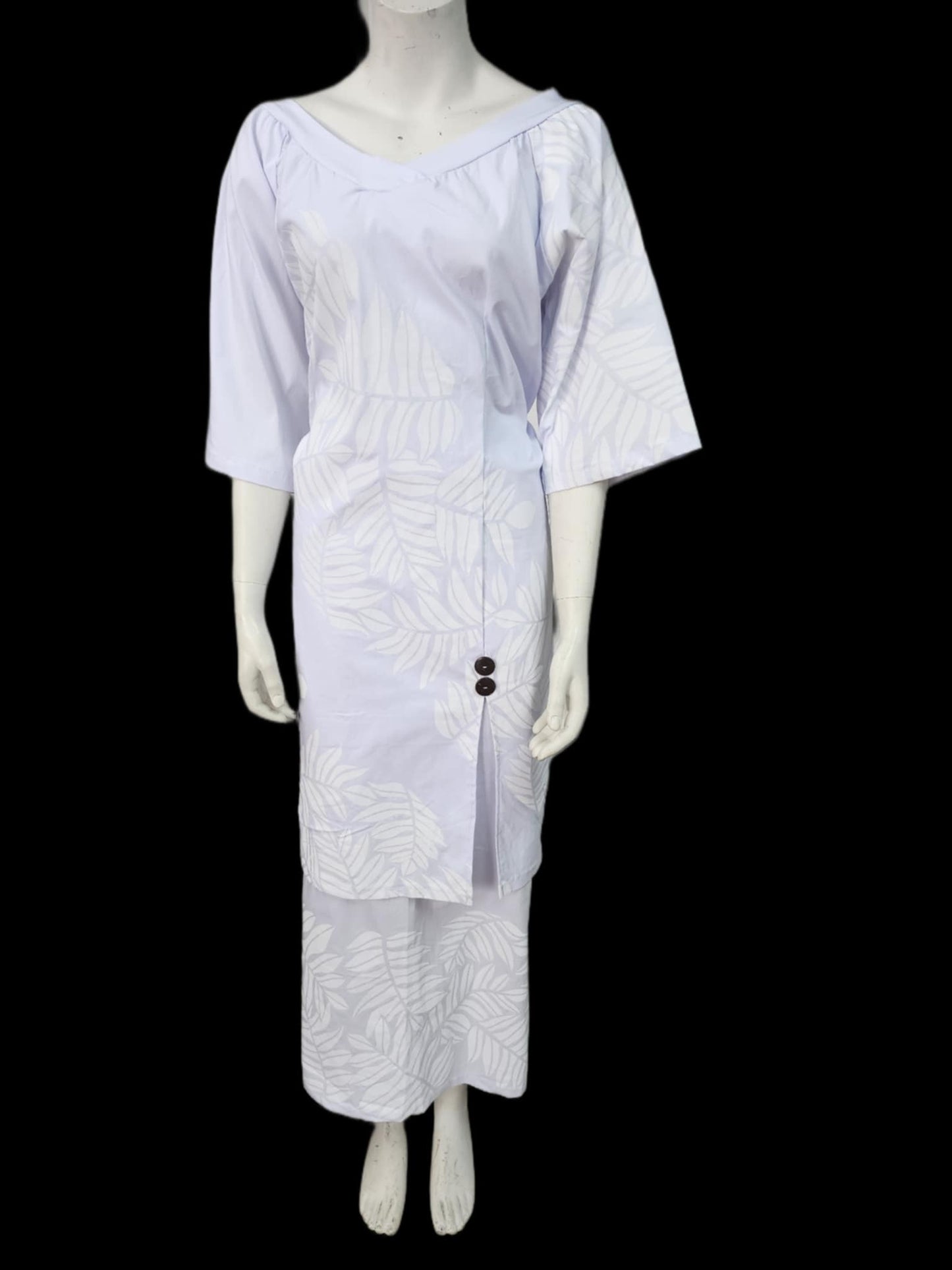 Masiofo White Elei Puletasi Size 22