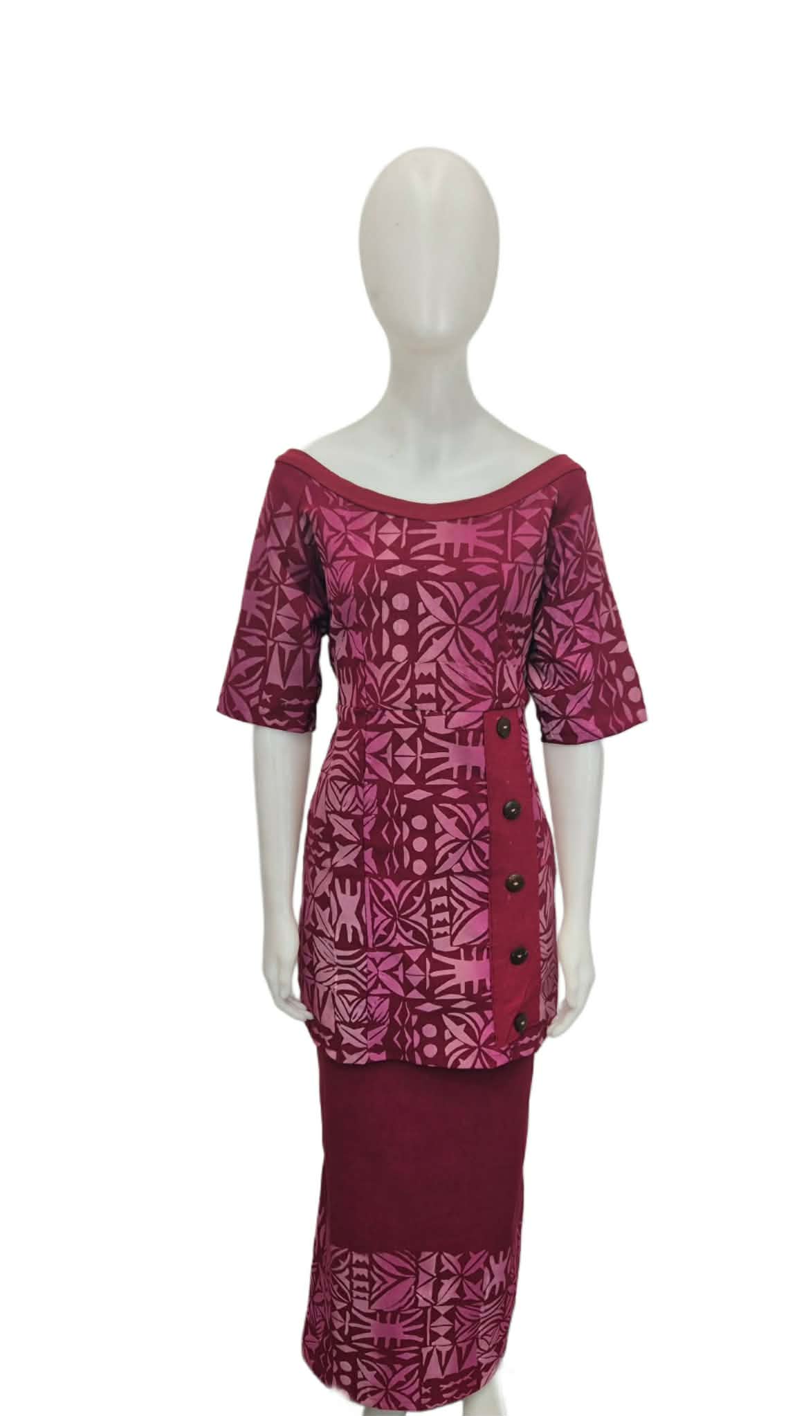 Maluafou Maroon Puletasi Size 16