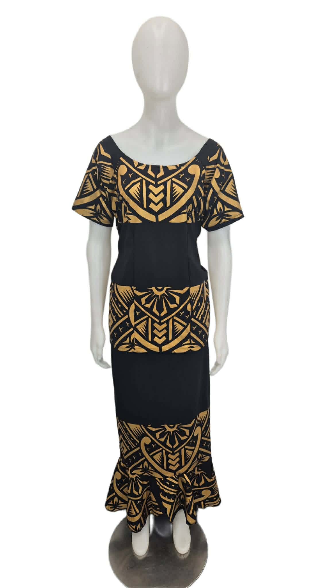Telesia Black and Yellow Puletasi Size 16
