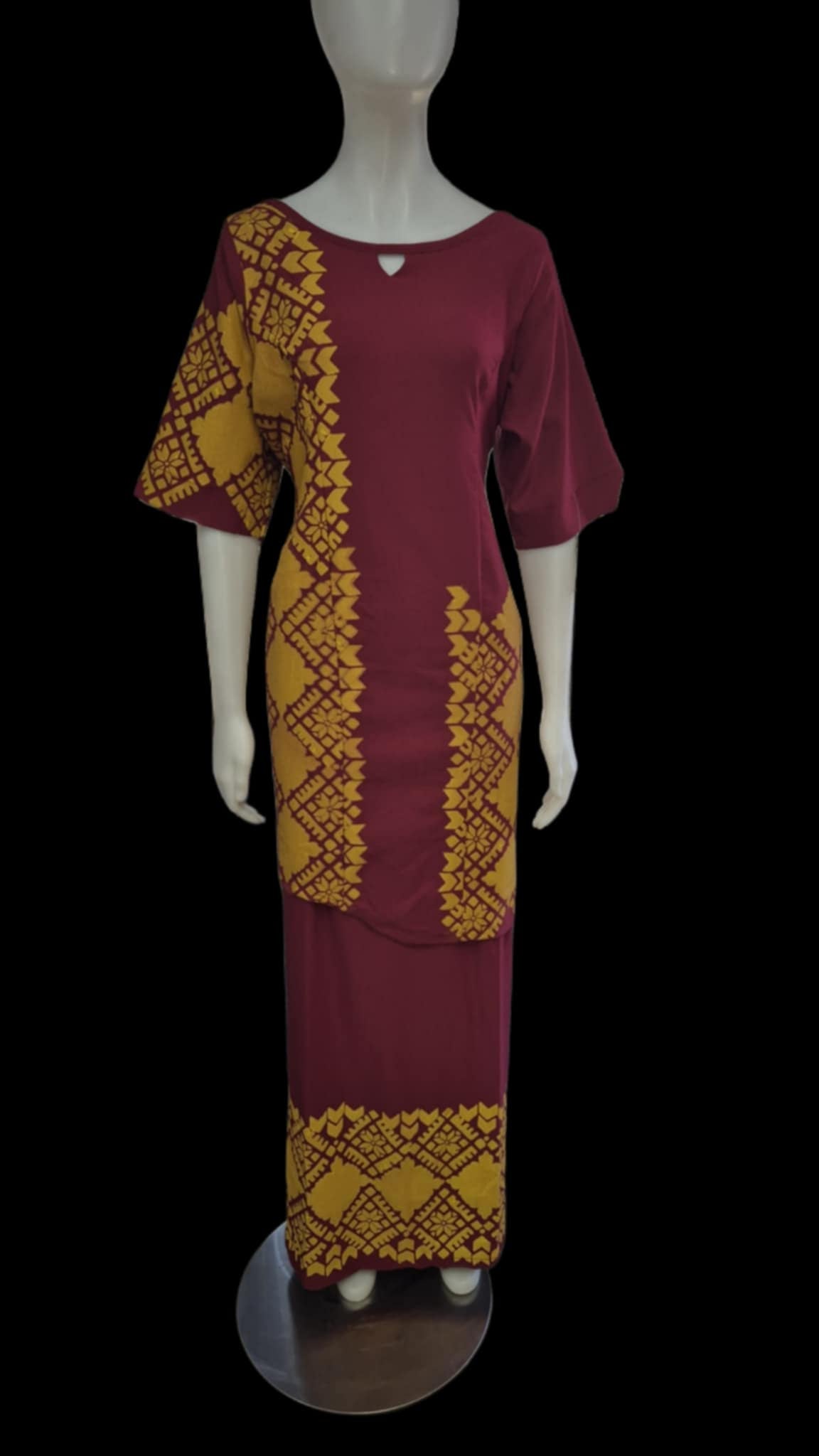 Fiafia Maroon Puletasi Size 18