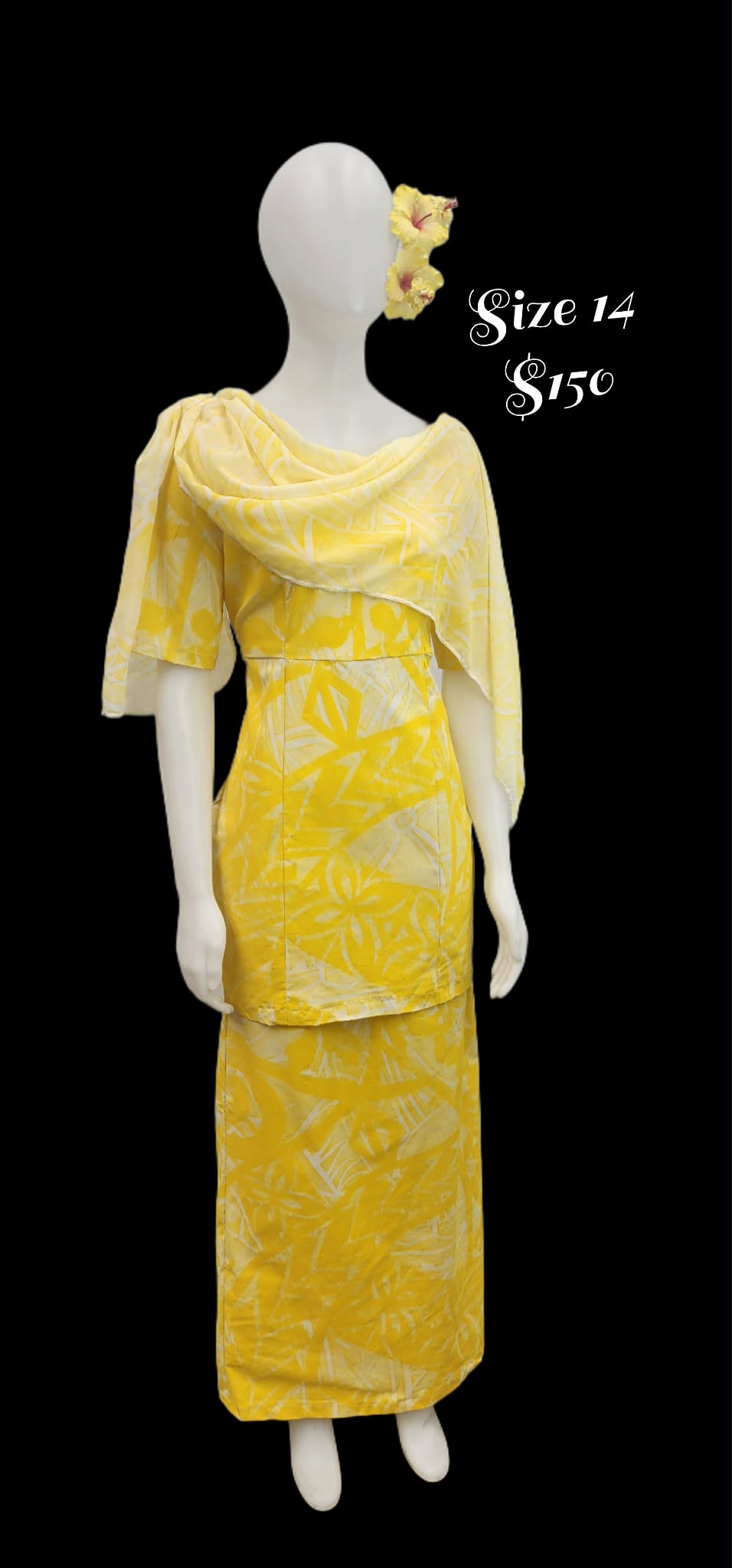 Rise and shine Puletasi Size 14 with a scarf