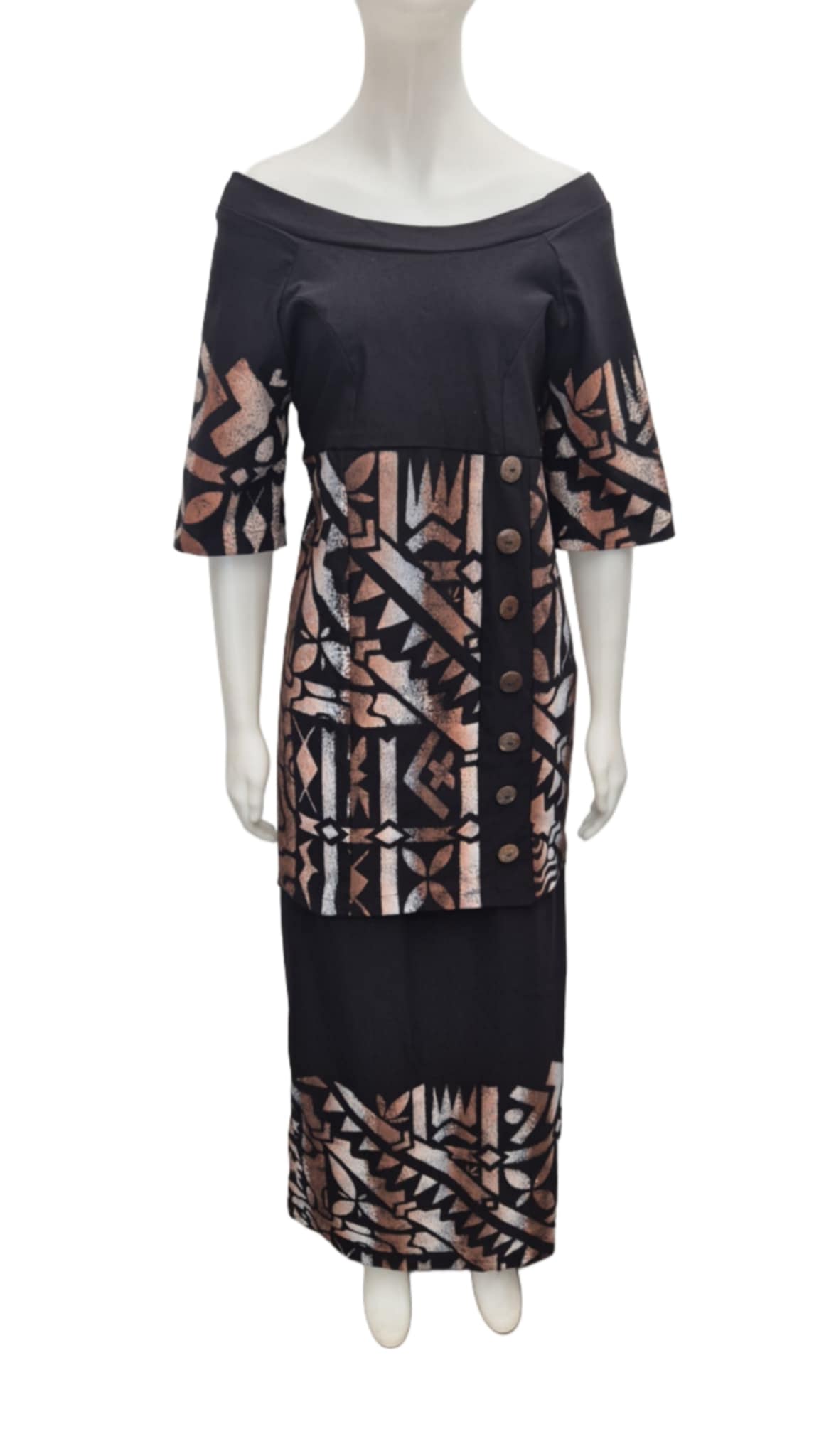 Siua Black Brown Elei Puletasi Size 20