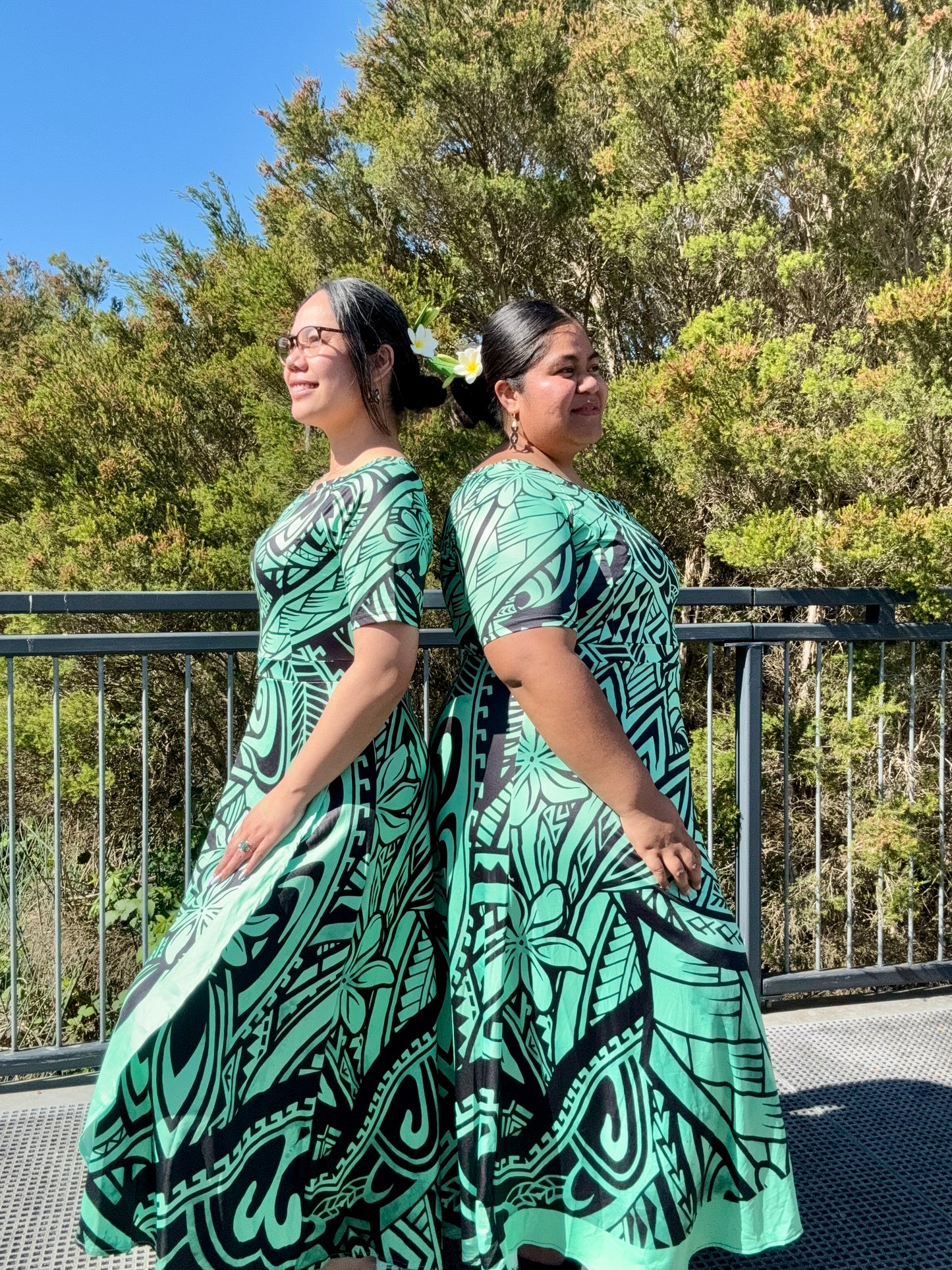 Green and black Tia Dress