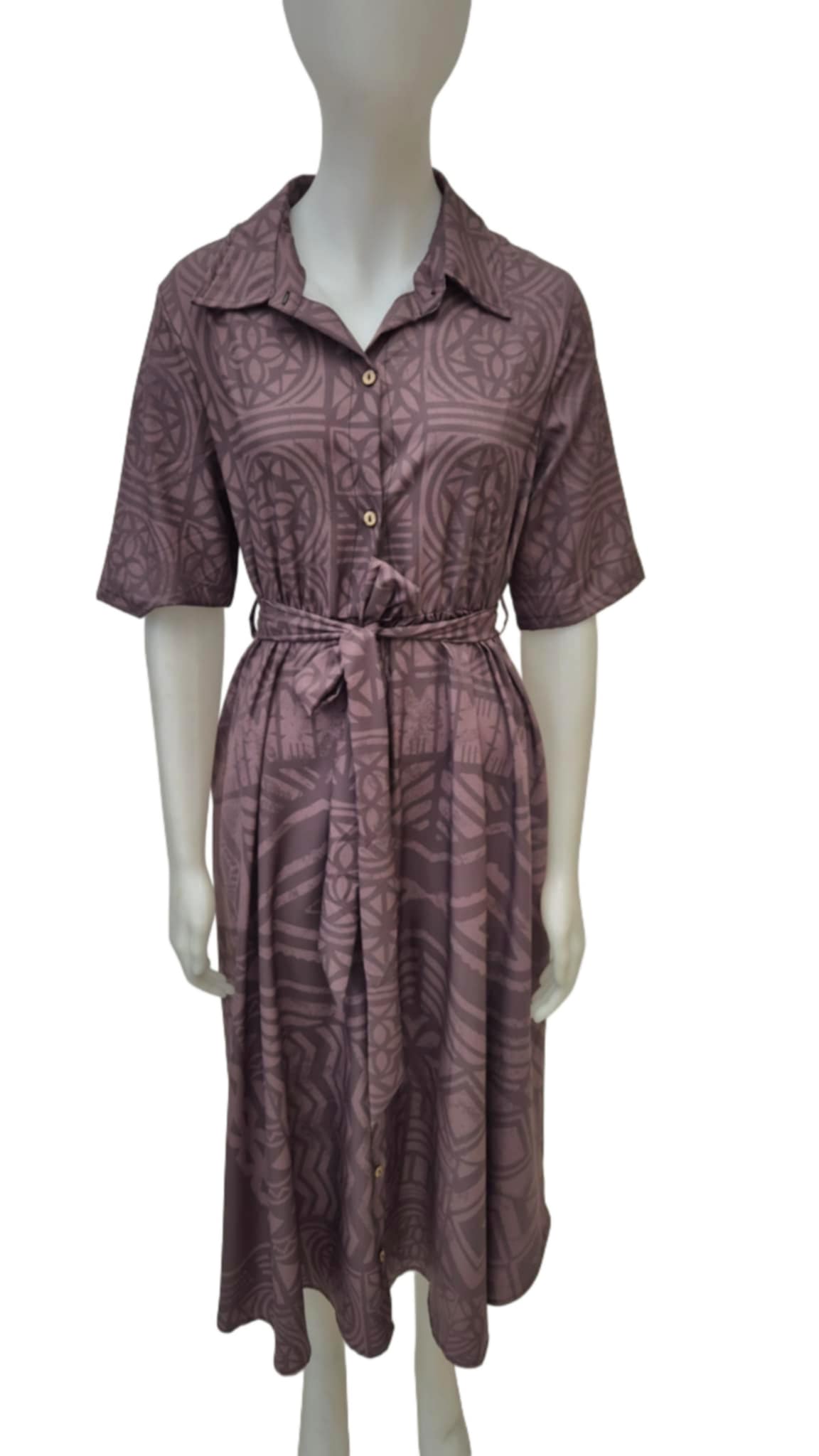 Molimau Brown Tapumanaia Dress Size 14