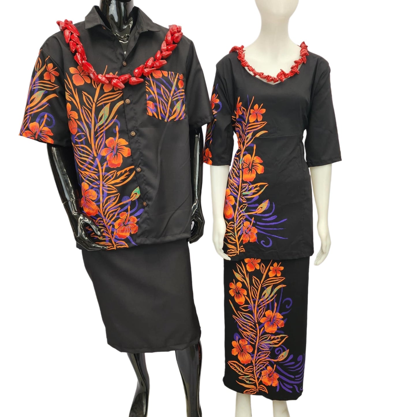 Puleono Salafai Couple Set (Puletasi Size 20 & Shirt Size XL)