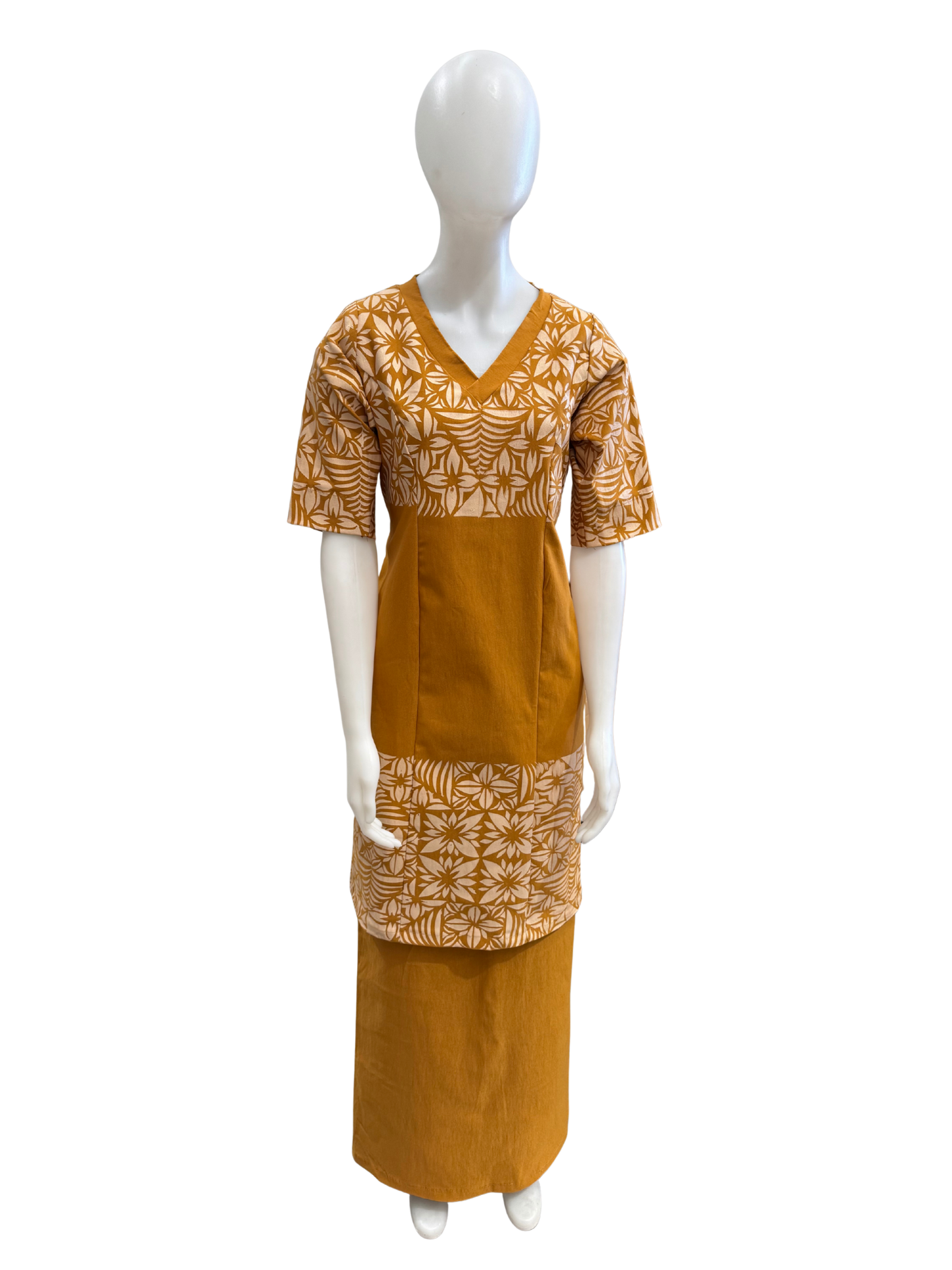 Beige on gold Puletasi Size 16