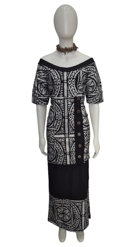 Black Silver Puletasi Size 14