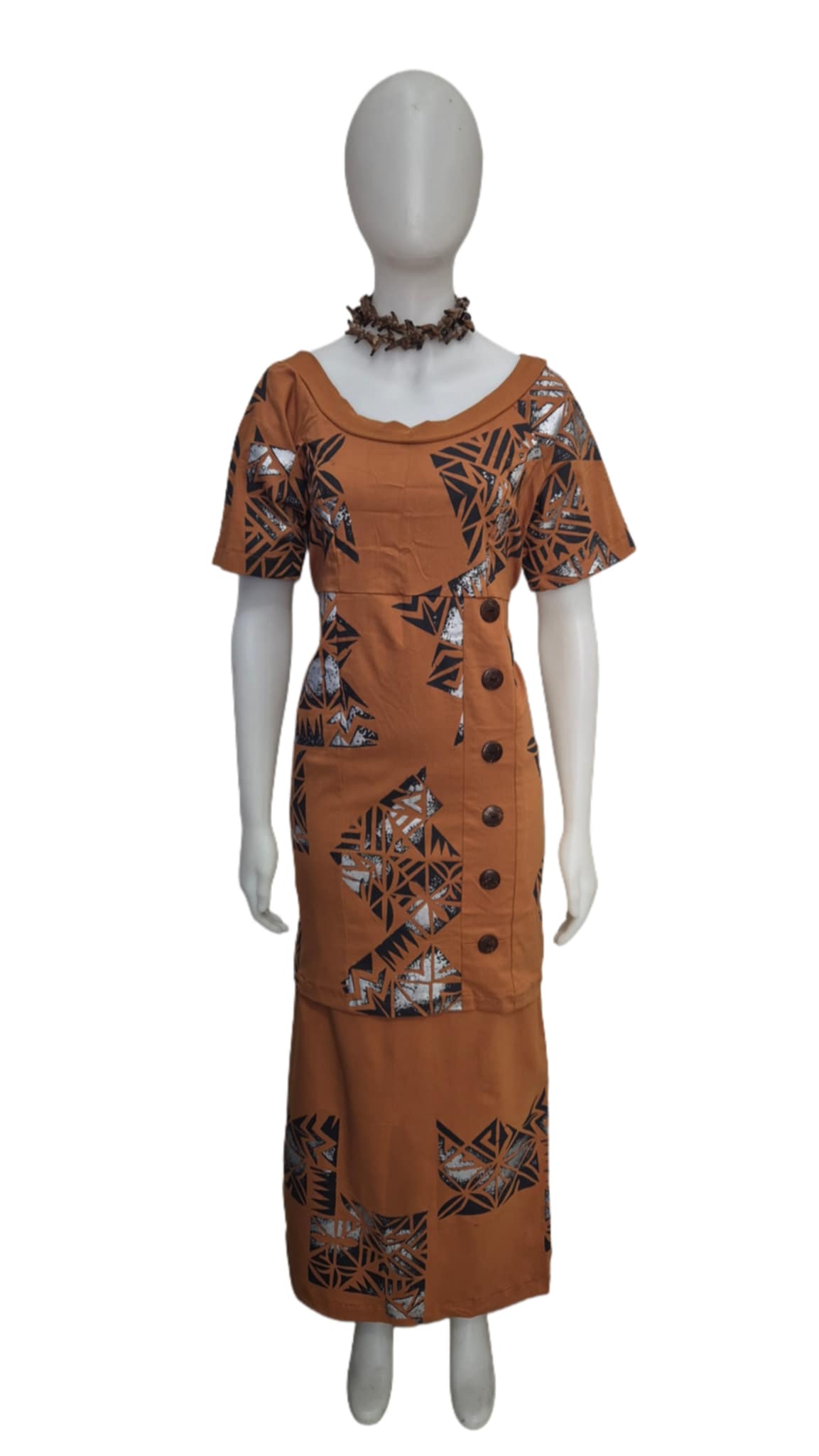Tili Brown Puletasi with Silver Elei Size 18