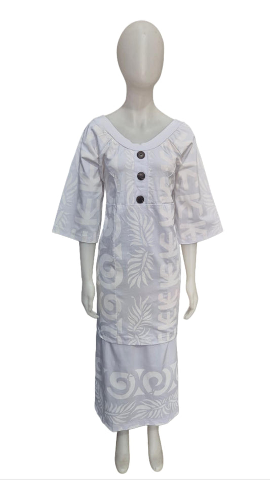 Size 24 White Puletasi