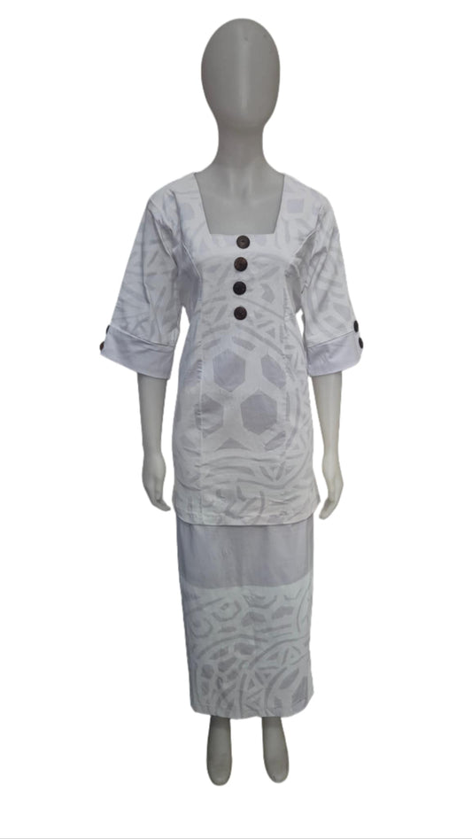 White Puletasi Lulu Size 18