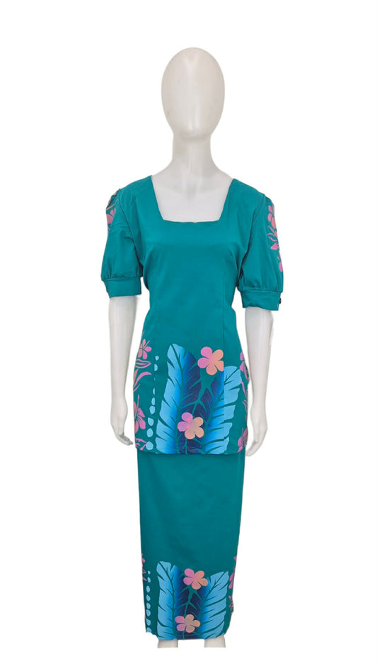 Piula Green Puletasi Size 18