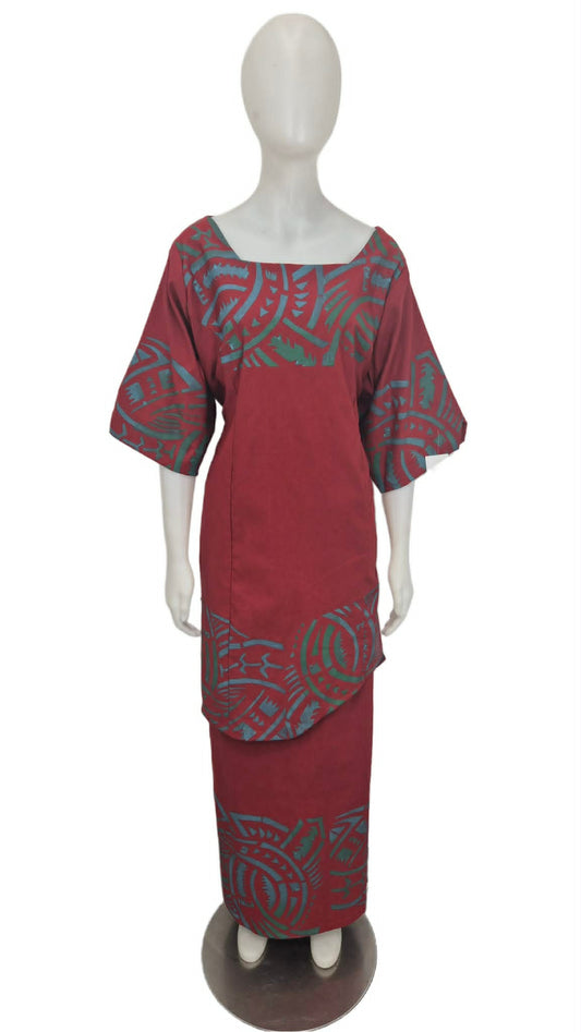 Gracious Maroon Puletasi Size 26