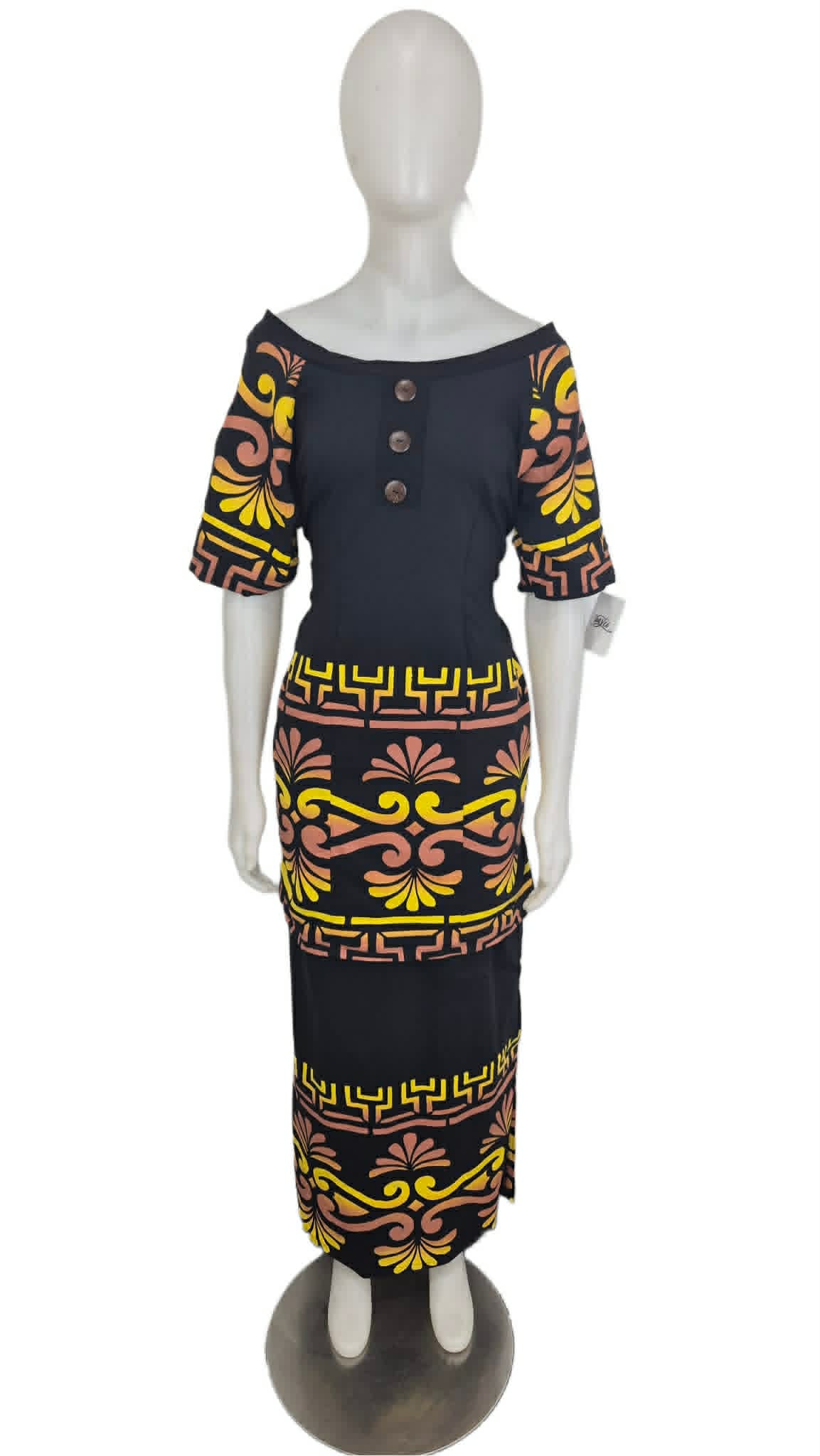 Lata Mai Black and Yellow Puletasi Size 18