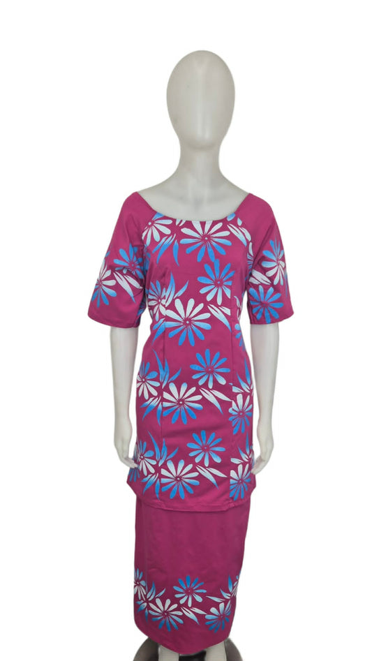 Taeao Manuia Pink Blue Puletasi Size 18