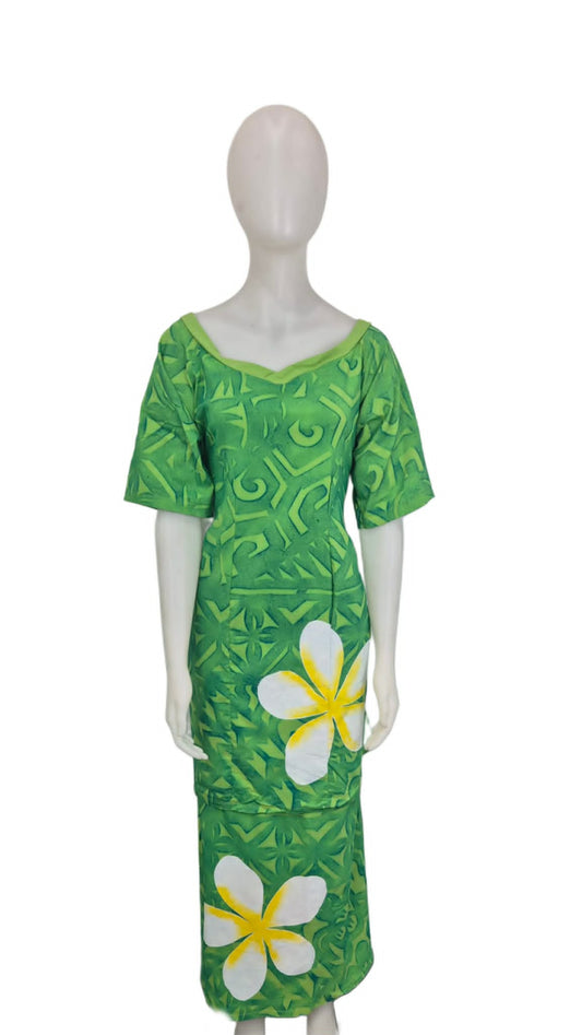 Take My Hand Green Yellow Puletasi Size 20