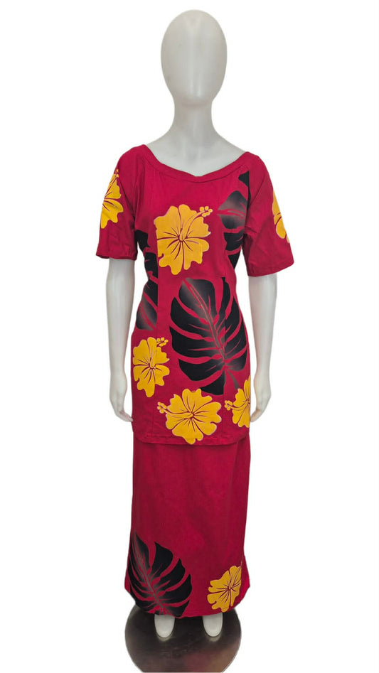 Stormy Red Yellow Puletasi Size 16