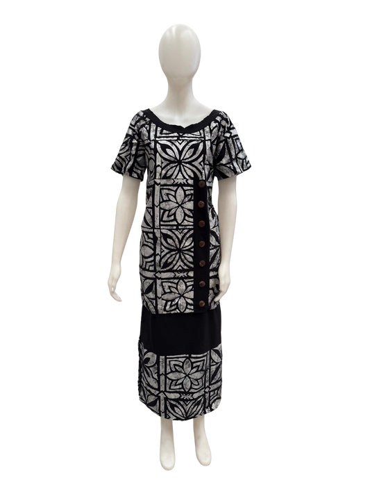 Black & Silver Puletasi Size 16