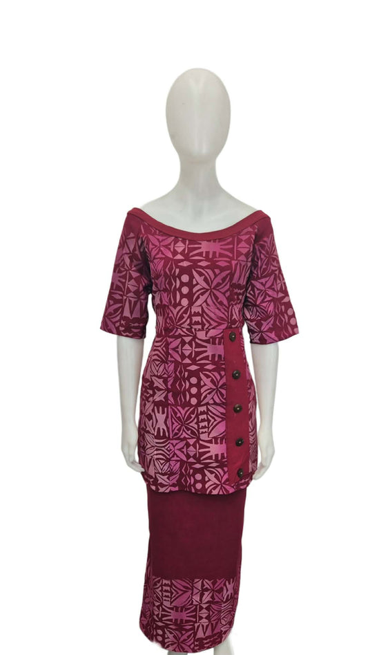 Maluafou Maroon Puletasi Size 16