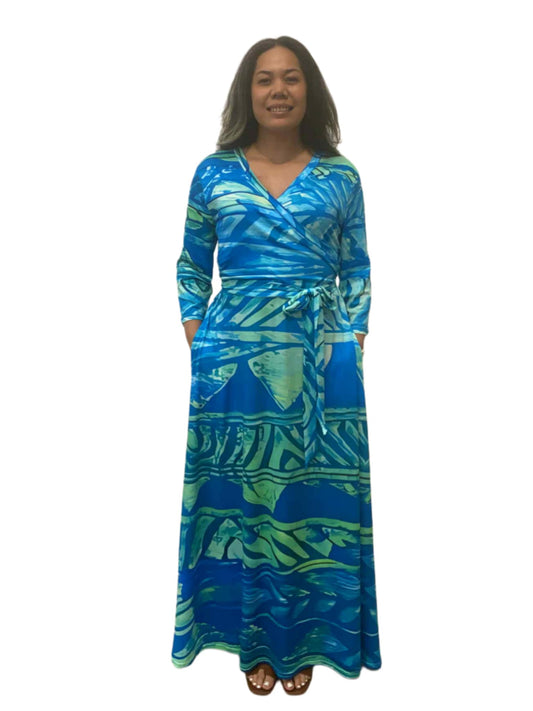 Tili Wrap Maxi Dress – Island Lagoon
