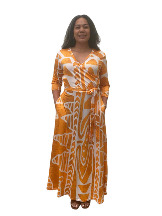 Tili Wrap Maxi Dress – Golden Sunshine