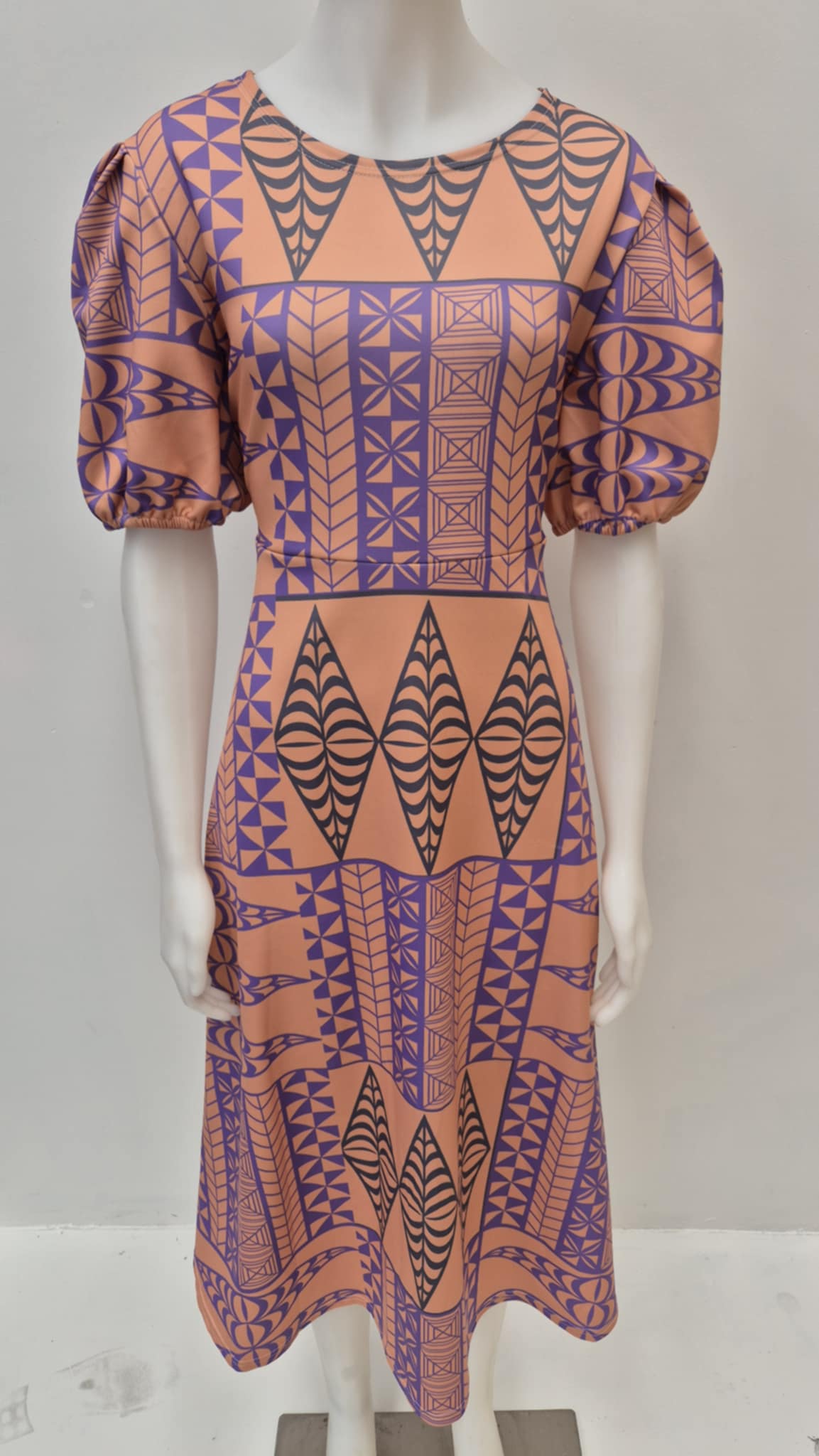 Fiji Brown Elei Faafetai Dress