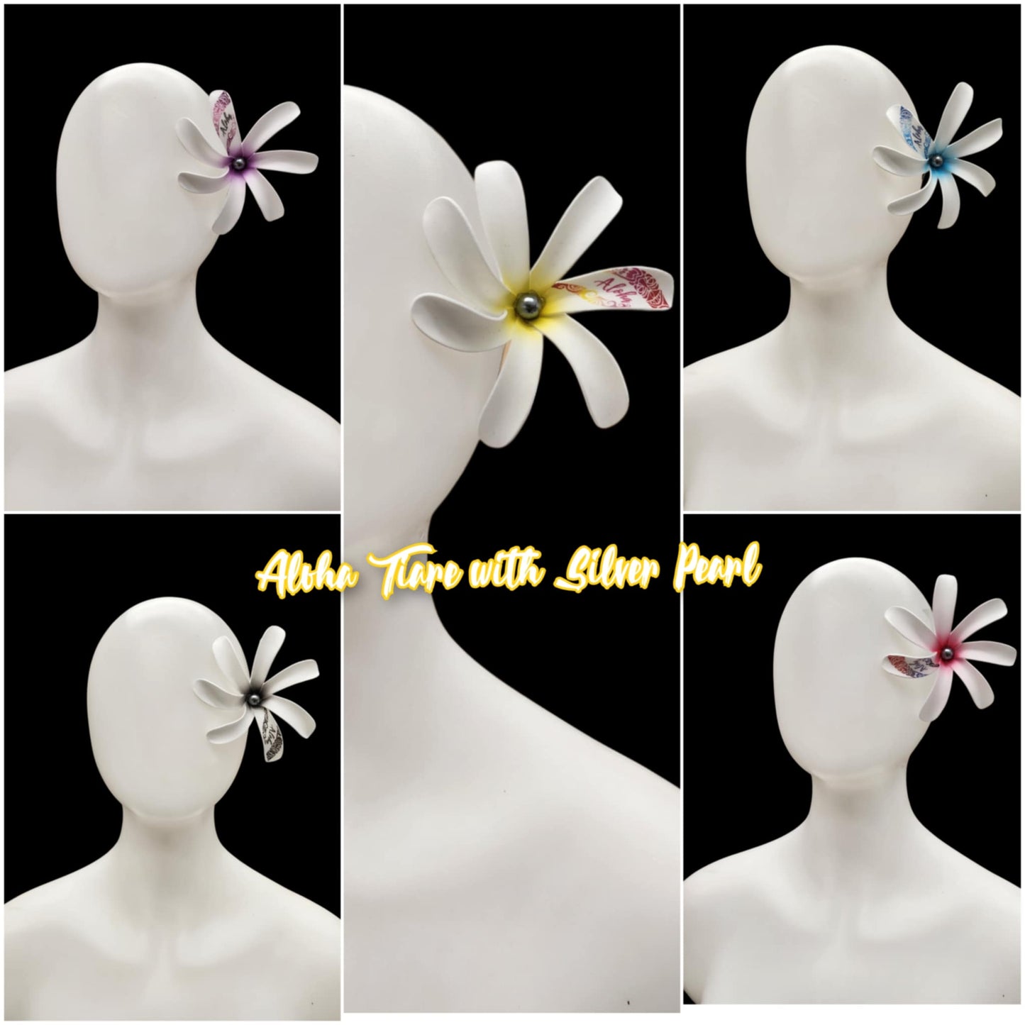 ALOHA Tiare with Silver Pearl Sei (Available in 5 beautiful colours)