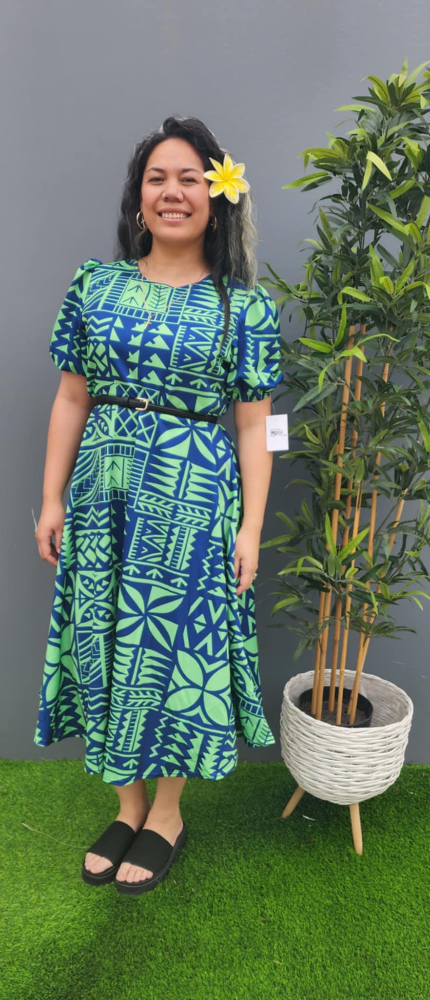 BlueElei on Green Faafetai Dress