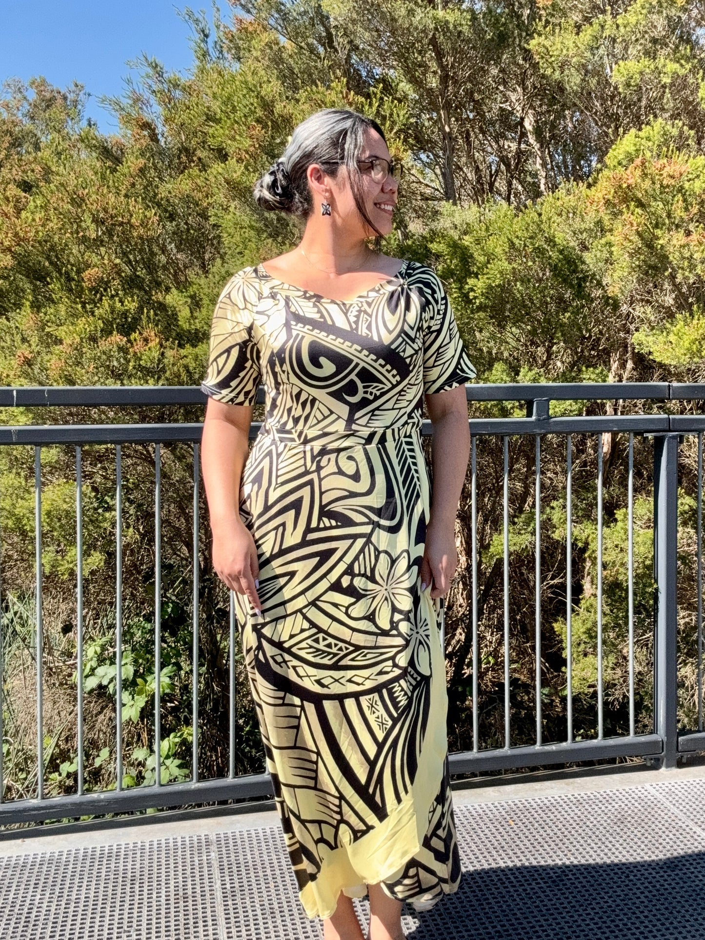 Yellow and black Tia Dress