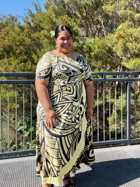 Yellow and black Tia Dress