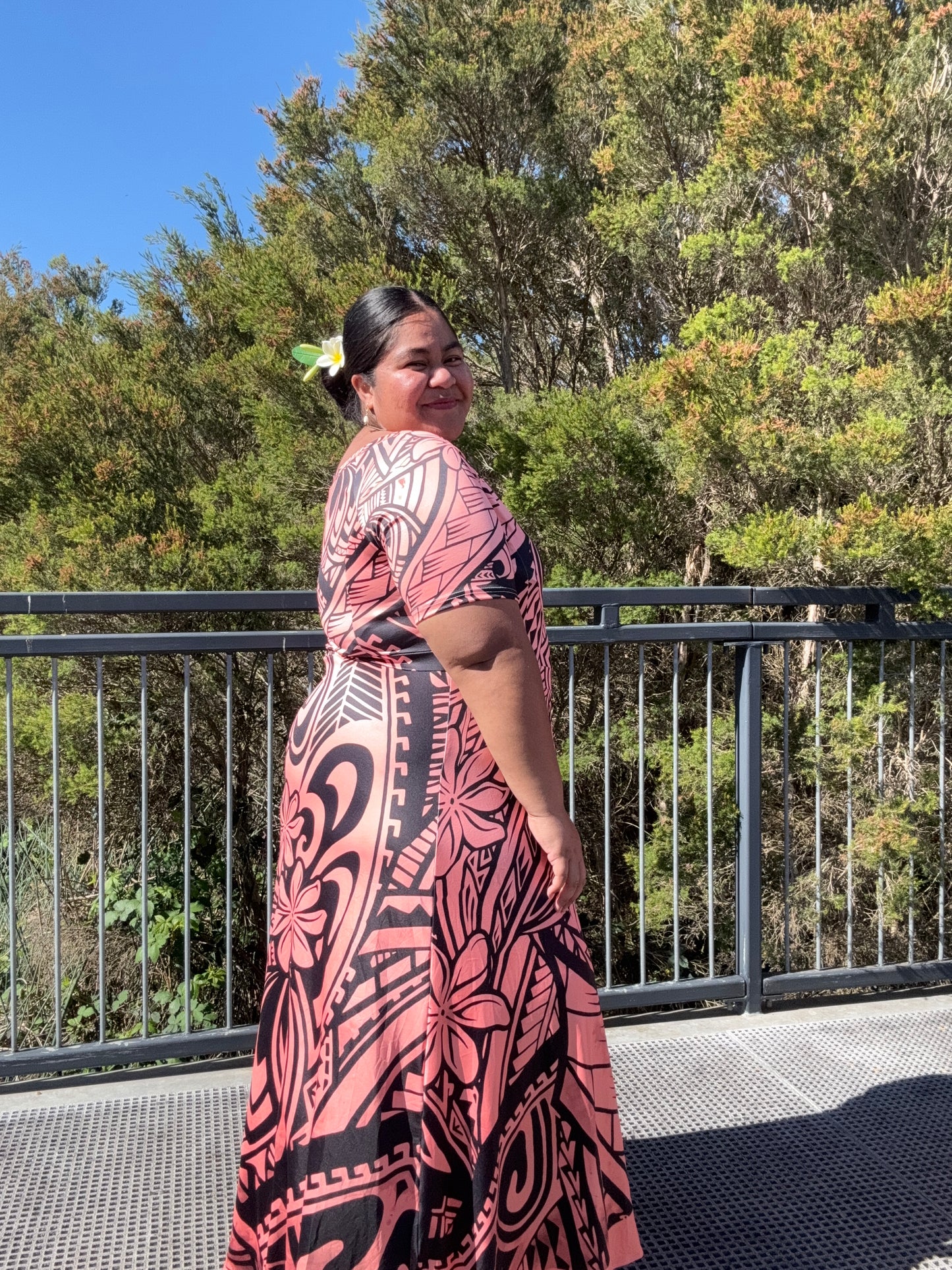 Peach and Black Tia Dress