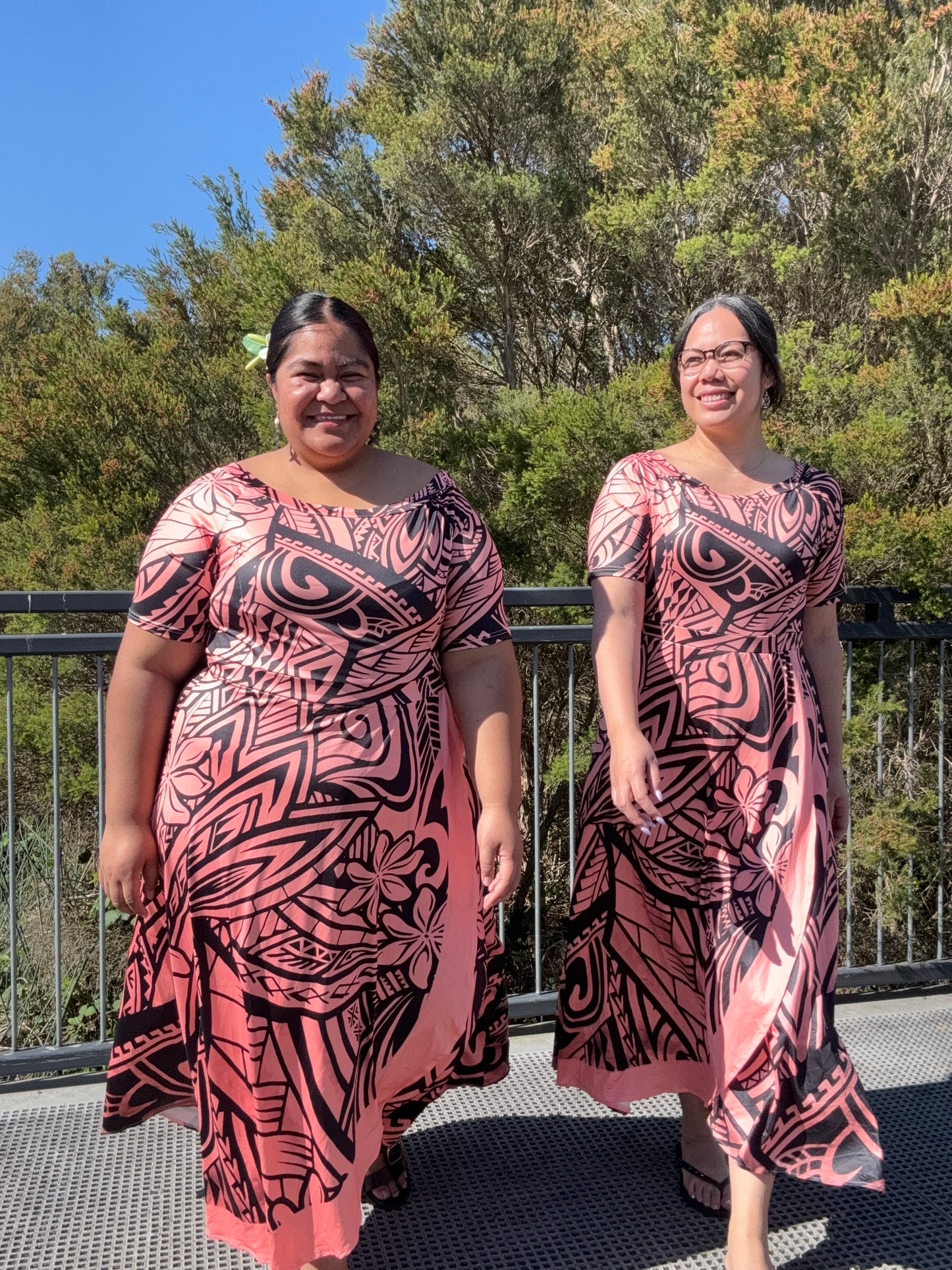 Peach and Black Tia Dress
