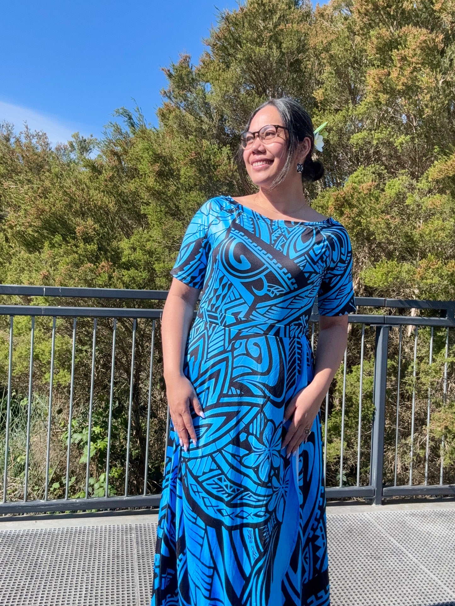 Blue and Black Tia Dress