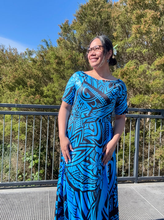 Blue and Black Tia Dress