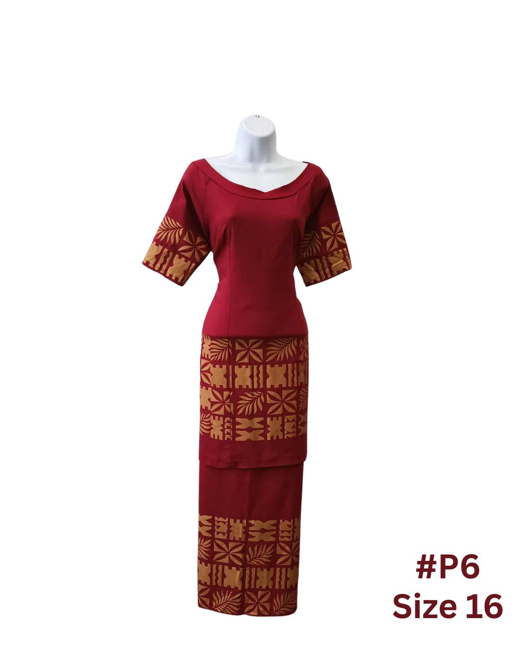 Maroon & Gold Puletasi