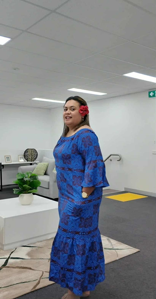 Navy and Black Tepa Dress