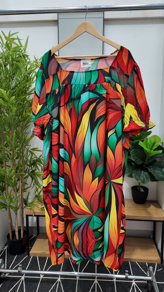 Orange and Green Nuanua Dress