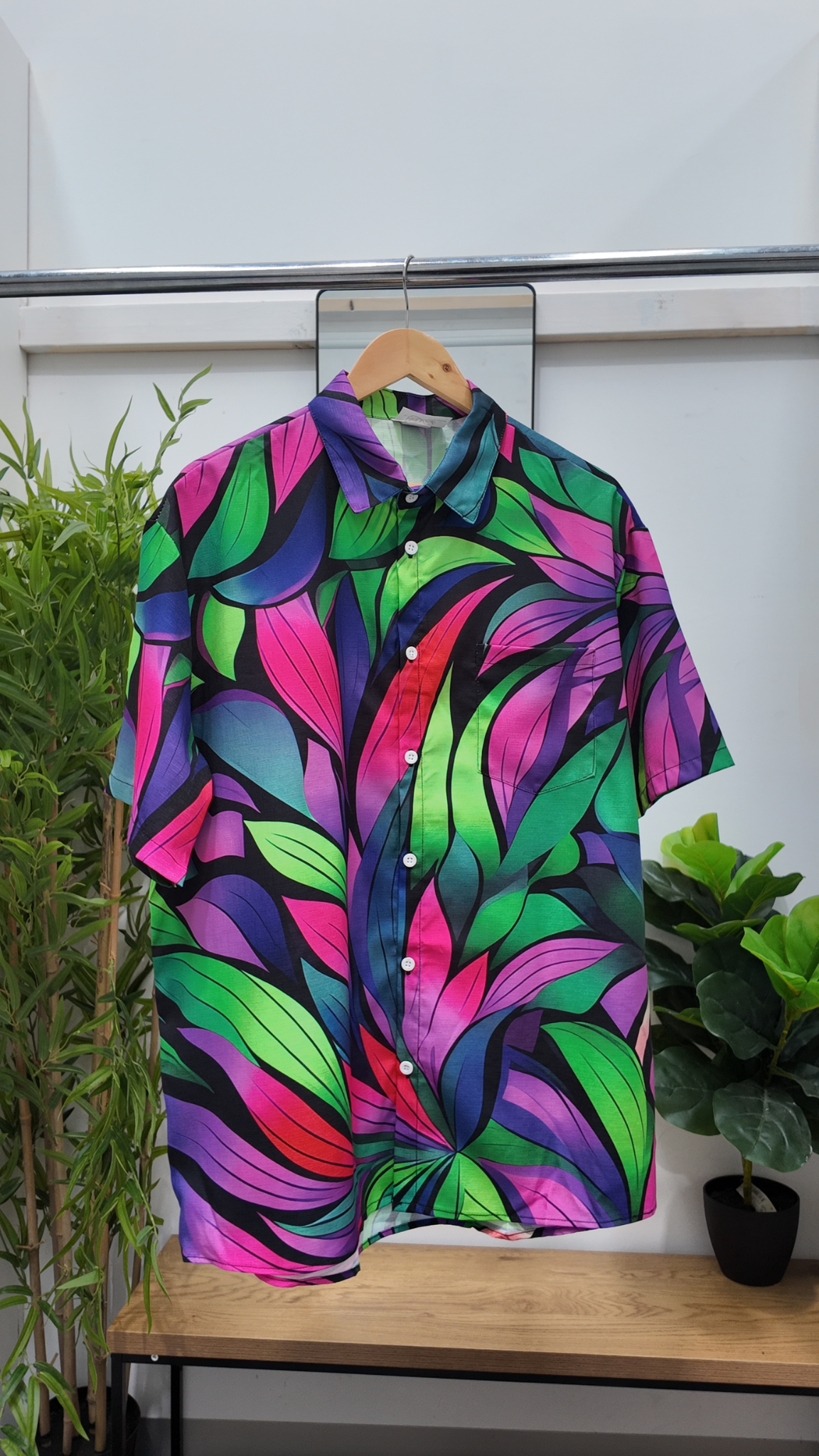 Pink and Green Nuanua Men Shirt