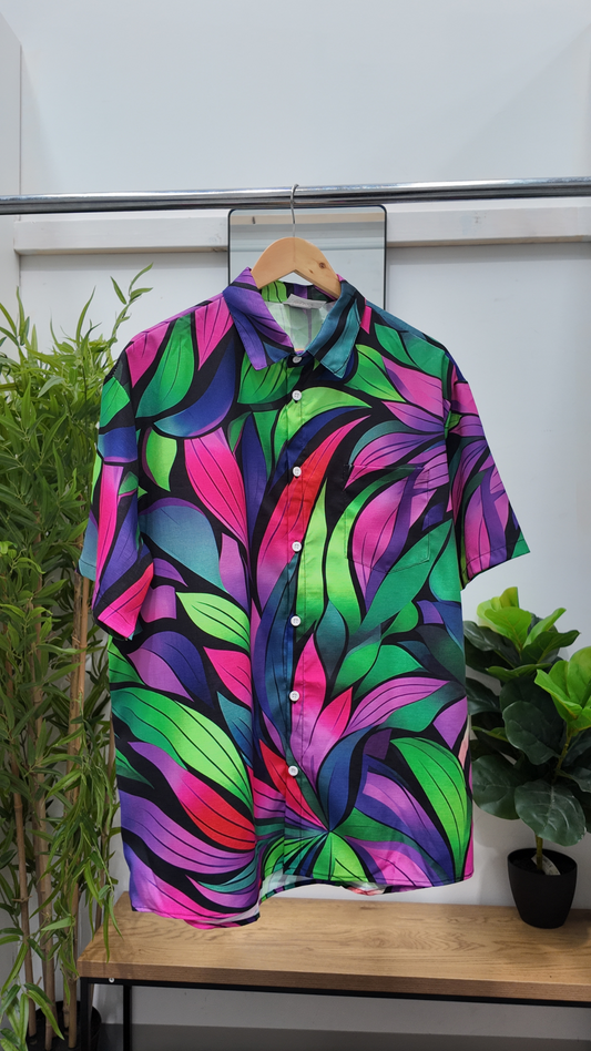 Pink and Green Nuanua Men Shirt