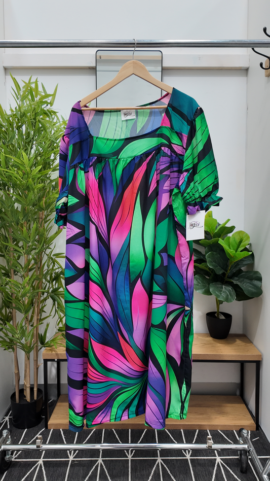 Pink and Green Nuanua Dress