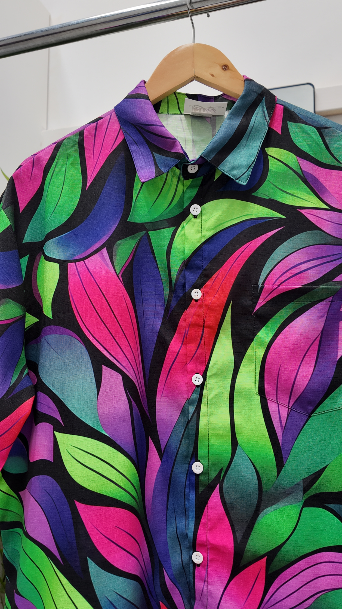 Pink and Green Nuanua Men Shirt