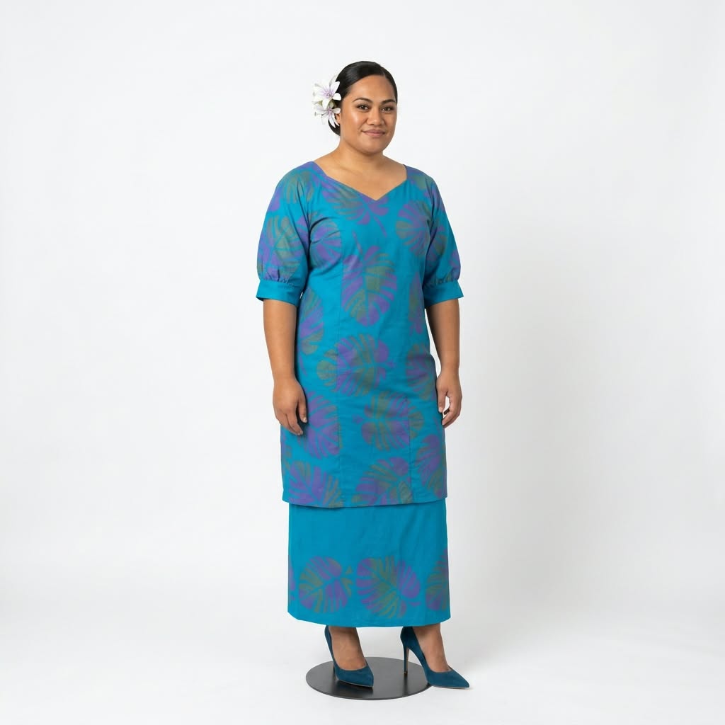 Shasha Blue purple Puletasi Size 18