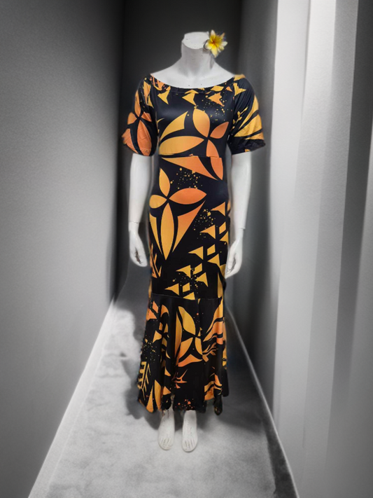 Ioana Black Yellow Dress